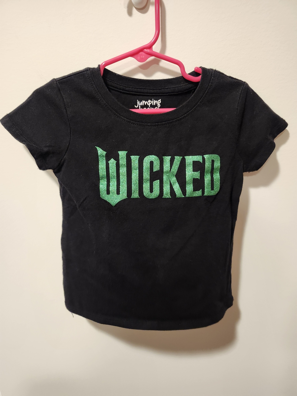 jumping beans Black Tee with Green "WICKED" Graphic